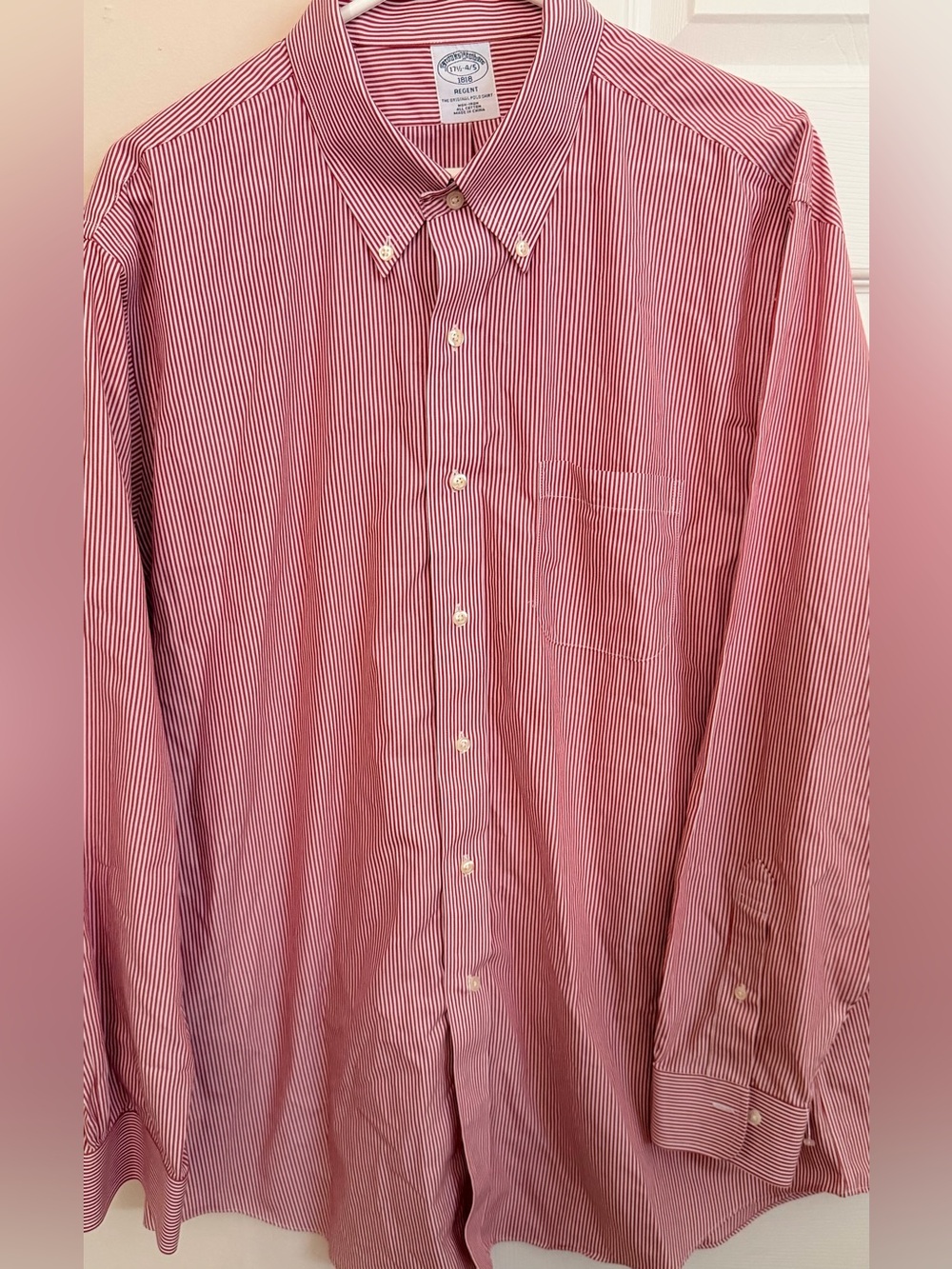 Brooks Brothers Regent‎ All Cotton Striped Men’s XL/17.5 Long Sleeve Button Down